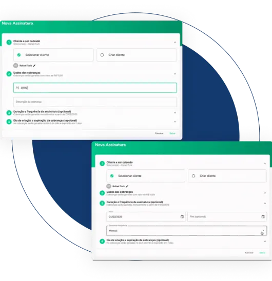 Plataforma woovi criando nova assinatura