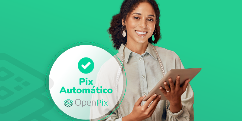 Imagem de tablet mostrando o pix automático